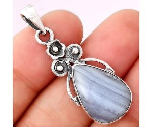Natural Blue Lace Agate - South Africa Pendant SDP76640 P-1690, 14x19 mm