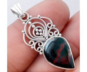 Natural Blood Stone - India Pendant SDP77002 P-1541, 12x18 mm