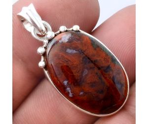 Natural Red Moss Agate Pendant SDP77170 P-1349, 15x23 mm