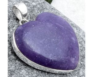 Valentine Gift Heart Natural Purple Lepidolite Pendant SDP77215 P-1043, 30x30 mm