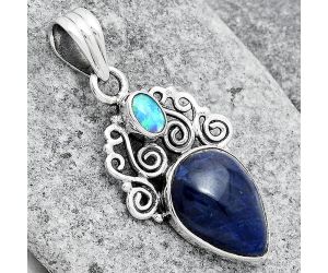 Natural Sodalite and Fire Opal Pendant SDP77453 P-1697, 12x16 mm