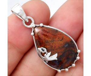 Natural Red Moss Agate Pendant SDP77474 P-1698, 16x24 mm