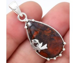 Natural Red Moss Agate Pendant SDP77483 P-1698, 16x25 mm