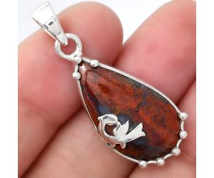 Natural Red Moss Agate Pendant SDP77504 P-1698, 14x25 mm