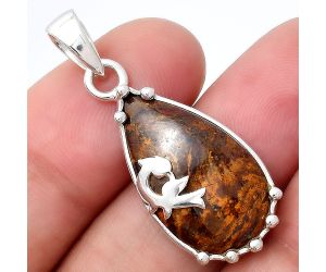 Natural Red Moss Agate Pendant SDP77505 P-1698, 14x23 mm