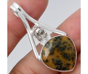 Amethyst Sage Agate & Herkimer Diamond Pendant SDP77673 P-1006, 16x17 mm
