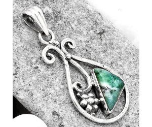 Dendritic Chrysoprase - Africa 925 Sterling Silver Pendant Jewelry SDP78053 P-1714, 9x14 mm