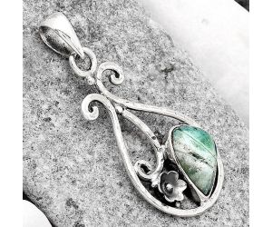 Dendritic Chrysoprase - Africa 925 Sterling Silver Pendant Jewelry SDP78070 P-1714, 9x13 mm