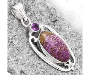 Purpurite - South Africa and Amethyst Pendant SDP78100 P-1623, 10x19 mm