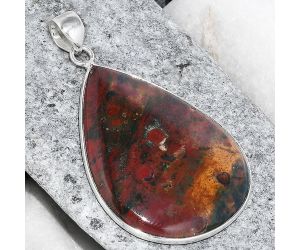 Natural Blood Stone - India Pendant SDP79175 P-1001, 29x38 mm