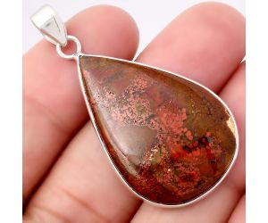 Natural Red Moss Agate Pendant SDP79206 P-1001, 22x34 mm