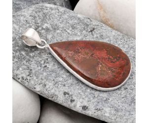 Natural Red Moss Agate Pendant SDP79206 P-1001, 22x34 mm