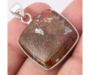 Natural Red Moss Agate Pendant SDP79214 P-1001, 21x22 mm