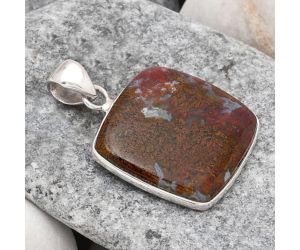 Natural Red Moss Agate Pendant SDP79214 P-1001, 21x22 mm