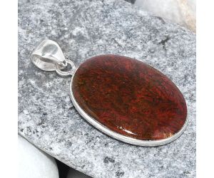 Natural Red Moss Agate Pendant SDP79224 P-1001, 19x26 mm