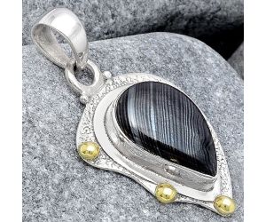Crown Of Silver Psilomelane - Black Malachite Pendant SDP79504 P-1498, 11x16 mm