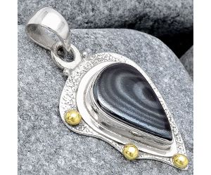 Crown Of Silver Psilomelane - Black Malachite Pendant SDP79524 P-1498, 11x17 mm