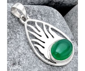 Fire Flame - Natural Green Onyx Pendant SDP79609 P-1209, 10x14 mm
