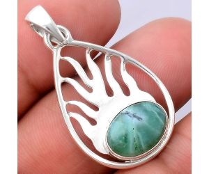 Fire Flame - Dendritic Chrysoprase - Africa 925 Silver Pendant Jewelry SDP79612 P-1209, 9x13 mm