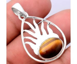 Fire Flame - Tiger Eye - Africa Pendant SDP79614 P-1209, 10x14 mm