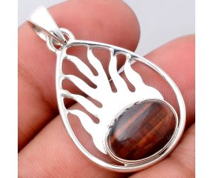 Fire Flame - Natural Red Tiger Eye Pendant SDP79615 P-1209, 10x14 mm