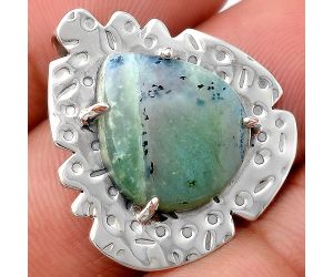Dendritic Chrysoprase - Africa 925 Sterling Silver Pendant Jewelry SDP79857 P-1292, 14x16 mm