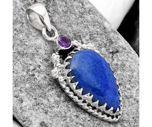 Lapis - Afghanistan and Amethyst Pendant SDP80427 P-1482, 14x22 mm