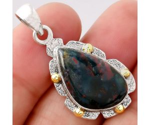 Natural Blood Stone - India Pendant SDP80542 P-1485, 12x21 mm