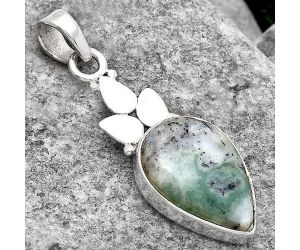 Dendritic Chrysoprase - Africa 925 Sterling Silver Pendant Jewelry SDP81085 P-1694, 12x17 mm