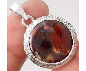 Natural Red Moss Agate Pendant SDP81468 P-1538, 17x17 mm