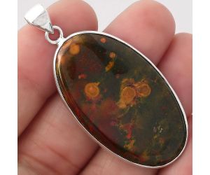 Natural Blood Stone - India Pendant SDP82420 P-1001, 22x39 mm