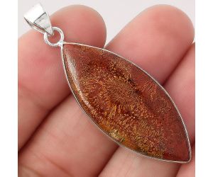 Natural Red Moss Agate Pendant SDP82917 P-1001, 16x38 mm