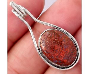 Natural Red Moss Agate Pendant SDP83339 P-1590, 13x18 mm