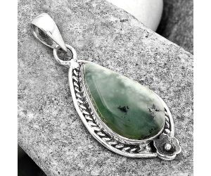 Dendritic Chrysoprase - Africa 925 Sterling Silver Pendant Jewelry SDP83645 P-1620, 12x21 mm