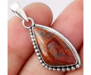 Natural Red Moss Agate Pendant SDP83704 P-1326, 12x22 mm