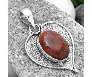 Natural Red Moss Agate Pendant SDP84211 P-1503, 11x15 mm