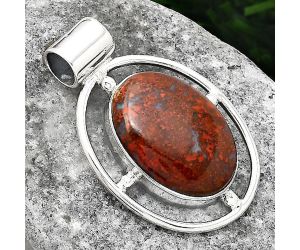 Natural Red Moss Agate Pendant SDP85026 P-1488, 13x18 mm