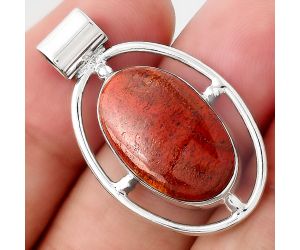 Natural Red Moss Agate Pendant SDP85030 P-1488, 12x19 mm