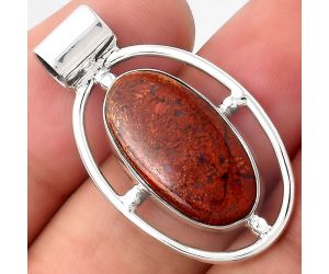 Natural Red Moss Agate Pendant SDP85051 P-1488, 10x20 mm