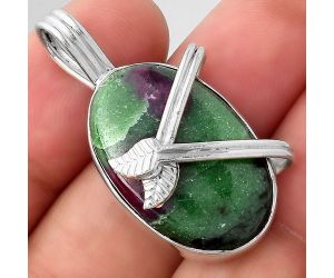 Leaf - Natural Ruby Zoisite - Africa Pendant SDP85597 P-1654, 16x25 mm