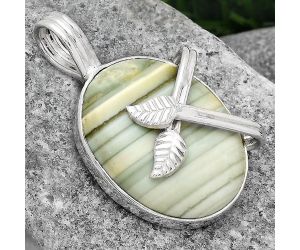 Leaf - Natural Saturn Chalcedony Pendant SDP85616 P-1654, 19x24 mm