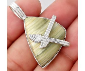 Leaf - Natural Saturn Chalcedony Pendant SDP85620 P-1654, 19x25 mm