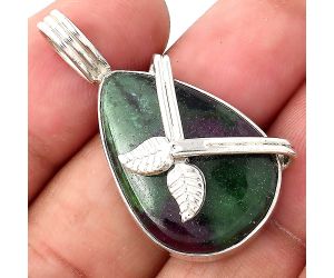 Leaf - Natural Ruby Zoisite - Africa Pendant SDP85628 P-1654, 18x25 mm