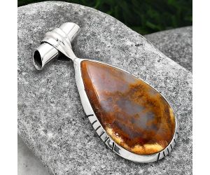 Natural Red Moss Agate Pendant SDP85641 P-1667, 16x27 mm