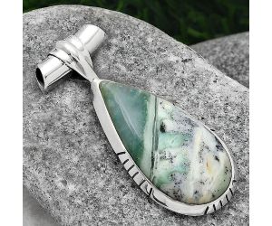 Dendritic Chrysoprase - Africa 925 Sterling Silver Pendant Jewelry SDP85669 P-1667, 14x27 mm