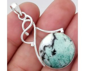 Dendritic Chrysoprase - Africa 925 Sterling Silver Pendant Jewelry SDP86148 P-1036, 19x19 mm