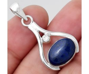 Natural Lapis - Afghanistan and Zircon Pendant SDP86235 P-1057, 10x14 mm
