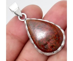 Natural Red Moss Agate Pendant SDP86259 P-1110, 18x26 mm