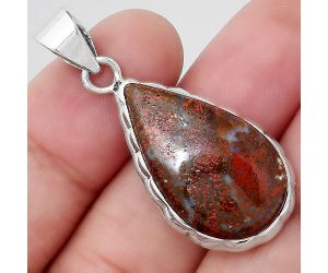 Natural Red Moss Agate Pendant SDP86275 P-1110, 15x27 mm