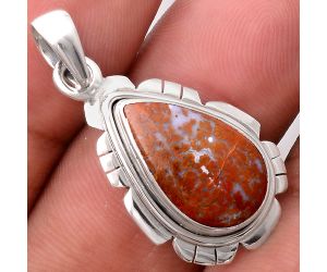 Natural Red Moss Agate Pendant SDP87280 P-1179, 11x18 mm